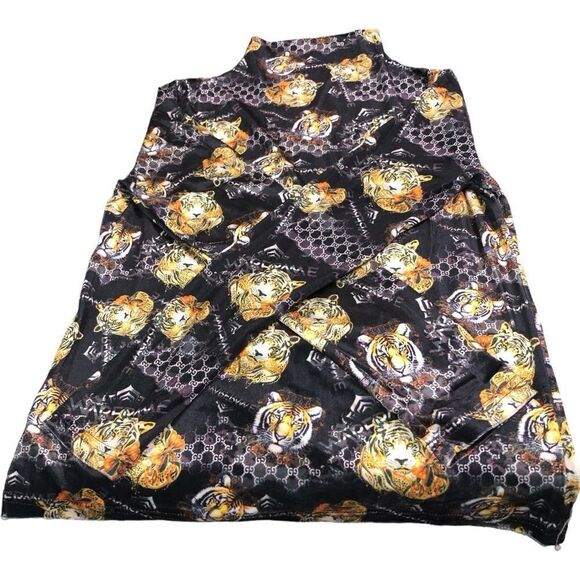 Designer Inspired GG Black Tiger Print Top - Picture 3 of 6